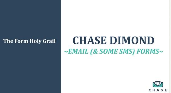 Master Email (& SOME SMS) Collection Forms & Welcome Messages by Chase Dimond