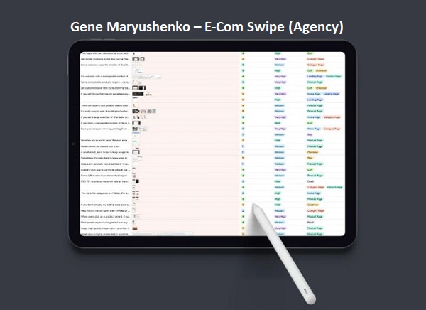 Gene Maryushenko – E-Com Swipe (Agency) Gene Maryushenko – E-Com Swipe (Agency)