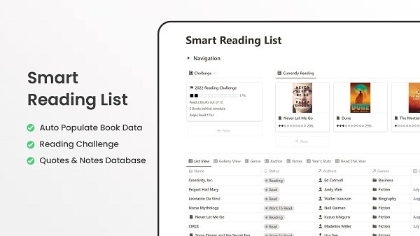 [GroupBuy] Smart Reading List Notion Template - Populate Book Details Automatically