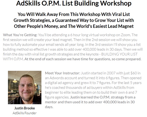 [GroupBuy] List Building Workshop - Justin Brooke